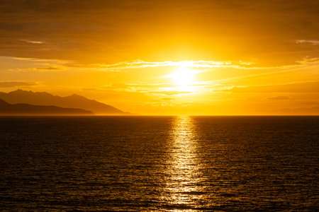 Sunset on the Mediterranean sea at Elba Islandの写真素材