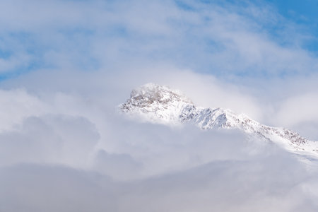 Piz Vardet peak in the alps of Engadineの写真素材