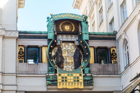 Ankeruhr the astrological clock of Wienの写真素材
