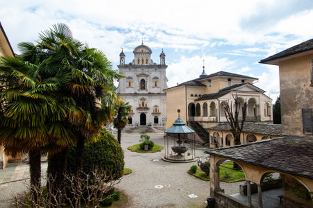 View of the Sacred Mount of Varallo Sesiaの写真素材