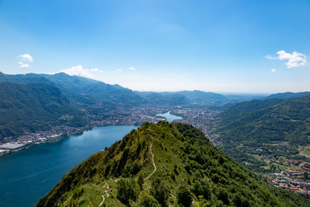 Landscape of adda river valley from mount barroの写真素材