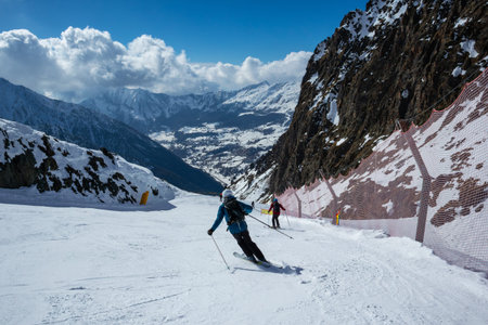 Ski slope in the alps of Dufourspitze