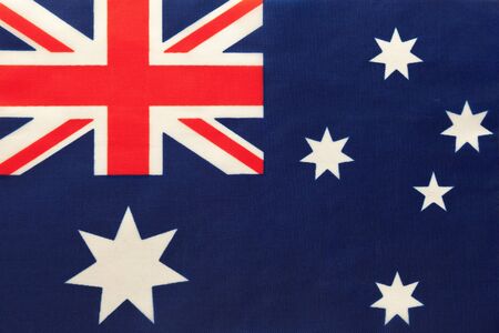 Australia national fabric flag, textile background. Symbol of international world country. State official sign.の写真素材