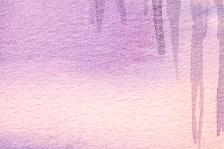 Abstract art background light purple and pink colors. Watercolor painting on canvas with soft lilac gradient. Fragment of artwork on paper with violet pattern. Texture backdrop.の写真素材