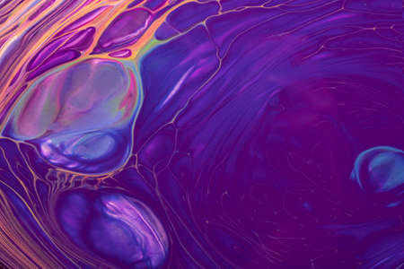Abstract fluid art background navy blue and dark purple colors. Liquid acrylic painting on canvas...