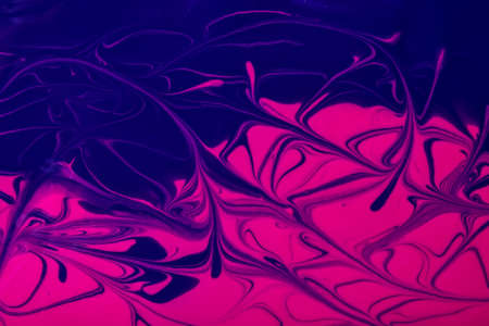 Abstract fluid art background navy blue and purple colors. Liquid marble. Acrylic painting on canvas with swirl ornate and gradient. Alcohol ink backdrop with curly wavy pattern.の写真素材