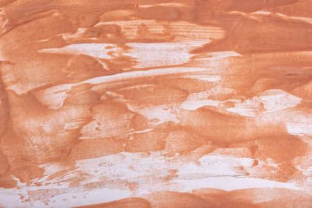 Abstract fluid art background dark brown and white colors. Acrylic liquid painting on canvas with...