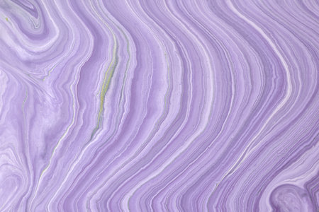 Abstract fluid art background light purple and white colors. Liquid marble. Acrylic painting on...