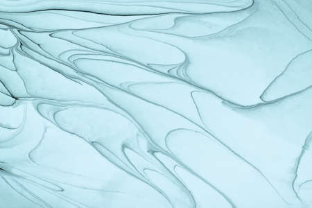 Abstract fluid art background light blue colors. Liquid marble. Acrylic painting on canvas with sky...