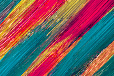 Abstract art background dark yellow, purple and turquoise colors. Watercolor painting on canvas with strokes and splash. Acrylic artwork on paper with spotted pattern. Texture backdrop.の写真素材