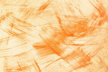 Abstract art background bright orange and colors. Watercolor painting on canvas with yellow strokes and splash. Acrylic artwork on paper with spotted pattern. Texture backdrop.の写真素材