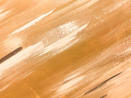 Abstract art background light brown and white colors. Watercolor painting on canvas with beige...