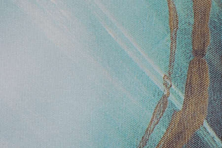 Abstract art background light blue and brown colors. Watercolor painting on canvas with denim gradient. Fragment of artwork on paper with wavy pattern. Texture old backdrop.の写真素材