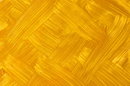 Abstract art background dark yellow and orange colors. Watercolor painting on canvas with golden...