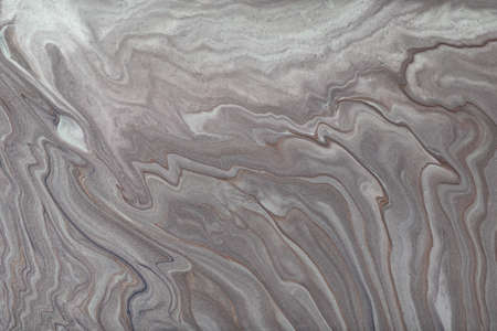 Abstract fluid art background dark gray and silver colors. liquid marble. Acrylic painting with gray...