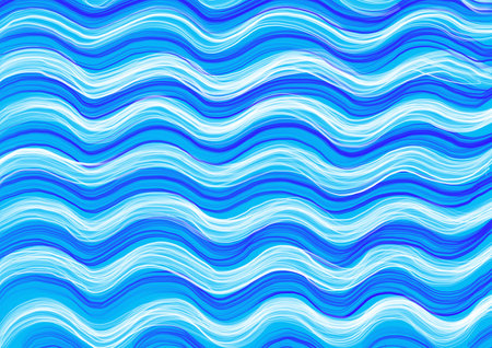 Abstract art background with white and blue colors wavy lines. Backdrop with curved turquoise...