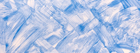 Abstract art background light blue and white colors. Watercolor painting on canvas with strokes and splashes. Acrylic artwork on paper with sky spotted pattern. texture backdrop.の写真素材