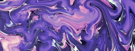 Abstract fluid art background dark purple and violet colors. Liquid marble. Acrylic painting on...