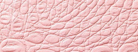 Crocodile skin, light pink leather texture background, closeup. Rose reptile textile, macro. Nature structure of fabric. Luxury decorative backdrop.の写真素材
