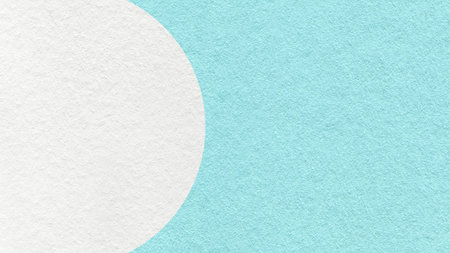 Pastel blue paper texture background with white semicircle and copy space for banner, presentation, template.の写真素材