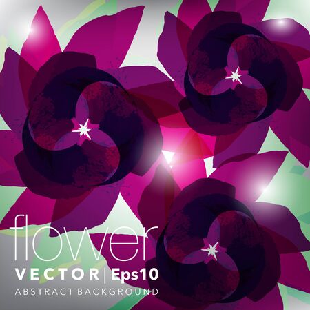 Abstract floral background. Glossy and colorful on the white panel. Use for template, brochure design.のイラスト素材