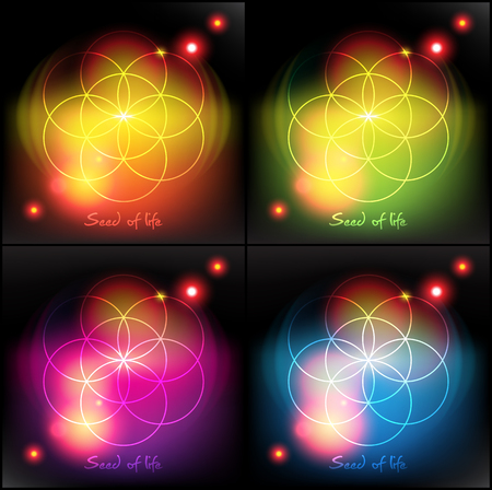 Seed of life. Sacred geometry. Vector illustration. Eps10.のイラスト素材
