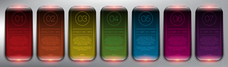 Set of colorful glossy glass web banner design.のイラスト素材