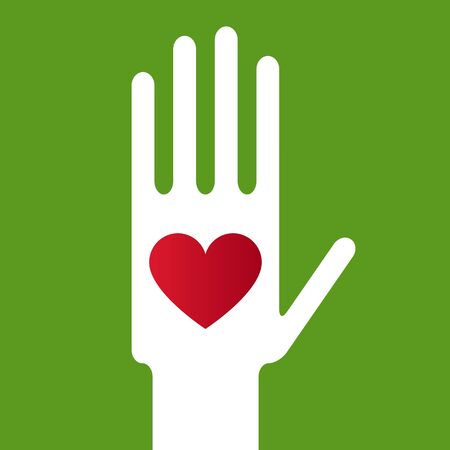 Hand whit heartのイラスト素材