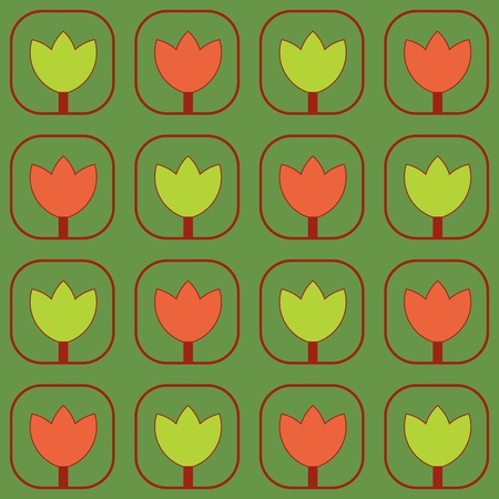 Seamless  tulips patternのイラスト素材