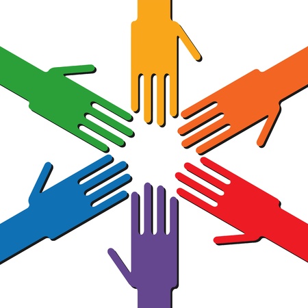 Rainbow handsのイラスト素材