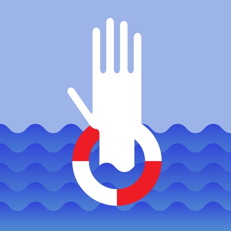 Hand of drowning manのイラスト素材
