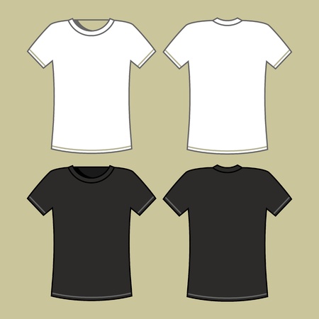 Black and white t-shirt template のイラスト素材
