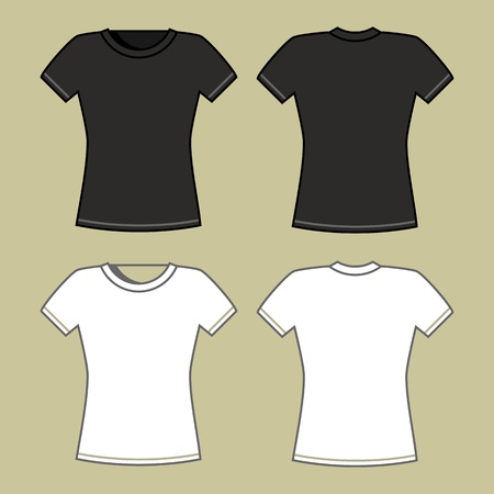 Black and white t-shirt template のイラスト素材