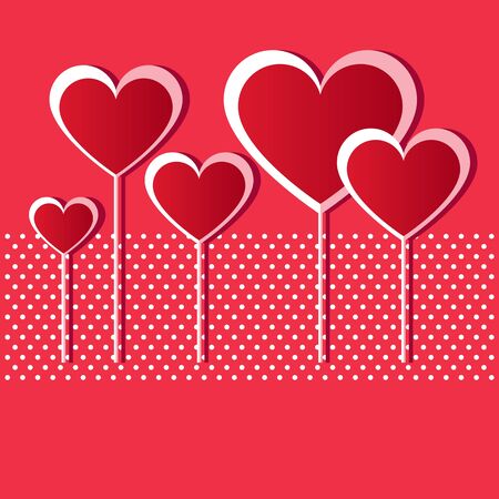 Valentine red hearts のイラスト素材