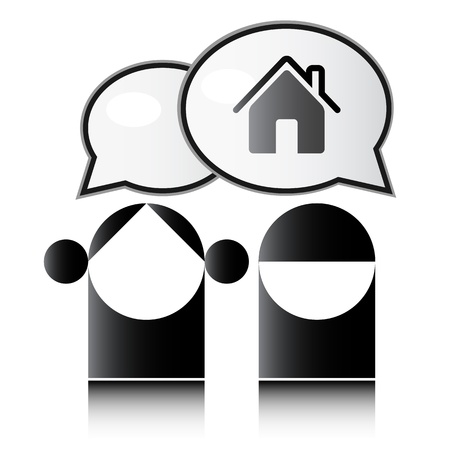 Two people talking about the house のイラスト素材