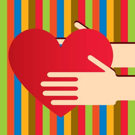Illustration of hands with heart のイラスト素材