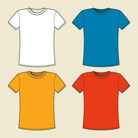 Colorful t-shirts template  vector illustrationのイラスト素材