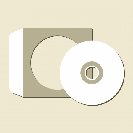 Blank white compact disc with a gray backgroundのイラスト素材