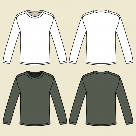Blank long-sleeved T-shirts templateのイラスト素材