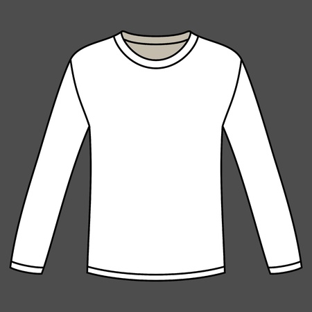 Blank long-sleeved T-shirt templateのイラスト素材