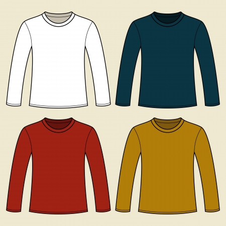 Long-sleeved T-shirt templateのイラスト素材