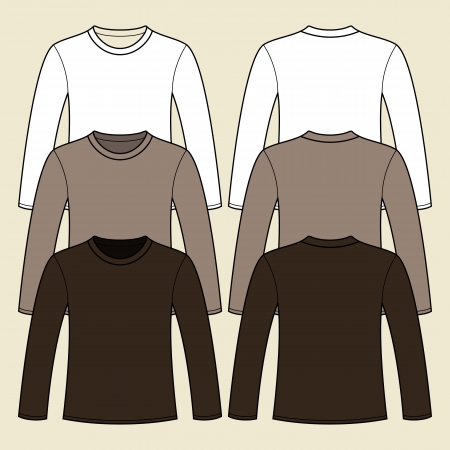 Long-sleeved T-shirt templateのイラスト素材