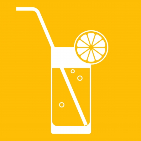 Glass of lemonade with drinking straw のイラスト素材