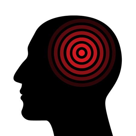 Silhouette of a human head wit the targetのイラスト素材