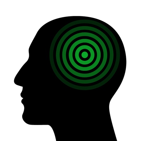 Silhouette of a human head wit the targetのイラスト素材