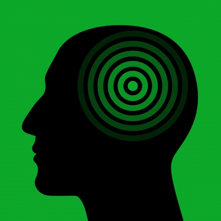 Silhouette of a human head wit the targetのイラスト素材