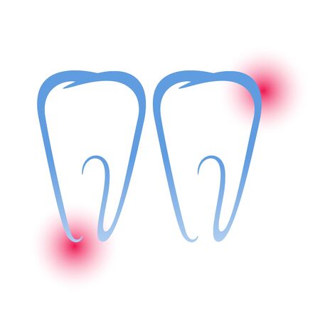 Sick teeth isolated on a white backgroundのイラスト素材