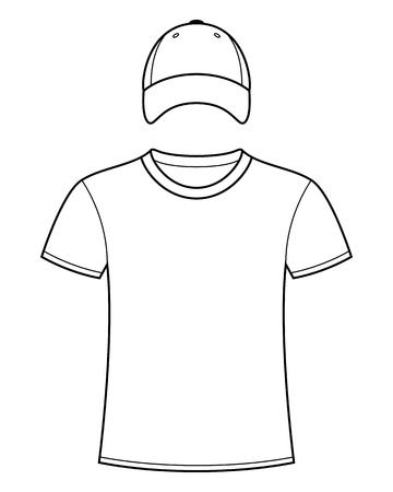 Blank t-shirt and cap templateのイラスト素材