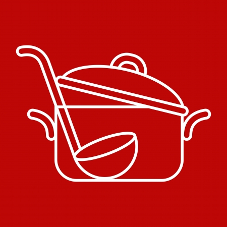 Pan and ladle - illustrationのイラスト素材