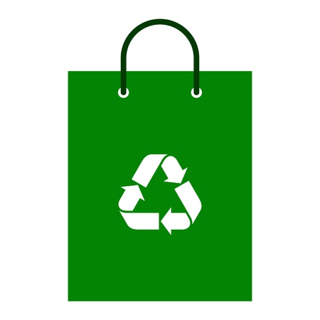 Green shopping bag with recycle symbolのイラスト素材